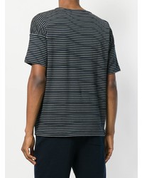 dunkelblaues und weißes horizontal gestreiftes T-Shirt mit einem Rundhalsausschnitt von S.N.S. Herning