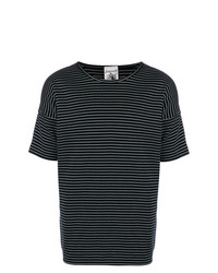 dunkelblaues und weißes horizontal gestreiftes T-Shirt mit einem Rundhalsausschnitt von S.N.S. Herning