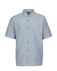 dunkelblaues und weißes Kurzarmhemd mit Vichy-Muster von Killtec