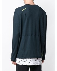 dunkelblaues und weißes Langarmshirt von Nike