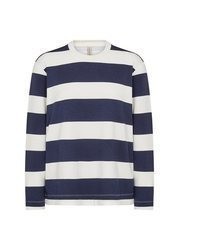 dunkelblaues und weißes Langarmshirt von Soyaconcept