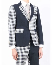 dunkelblaues und weißes Sakko mit Vichy-Muster von Thom Browne