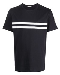 dunkelblaues und weißes T-Shirt mit einem Rundhalsausschnitt von Moncler