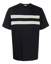 dunkelblaues und weißes T-Shirt mit einem Rundhalsausschnitt von Moncler