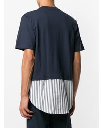 dunkelblaues und weißes T-Shirt mit einem Rundhalsausschnitt von Sunnei