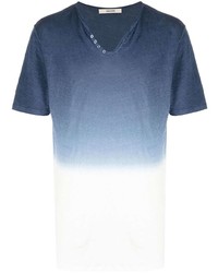 dunkelblaues und weißes T-shirt mit einer Knopfleiste von Zadig & Voltaire