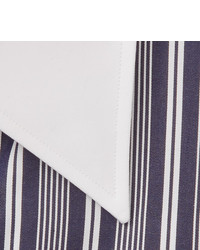 dunkelblaues und weißes vertikal gestreiftes Businesshemd von Kingsman