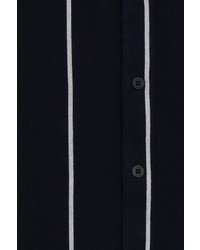 dunkelblaues und weißes vertikal gestreiftes Langarmhemd von CASUAL FRIDAY