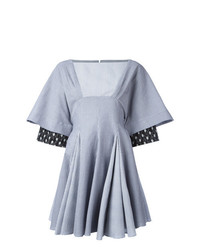 dunkelblaues vertikal gestreiftes ausgestelltes Kleid von JW Anderson
