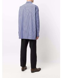 dunkelblaues vertikal gestreiftes Businesshemd von Acne Studios