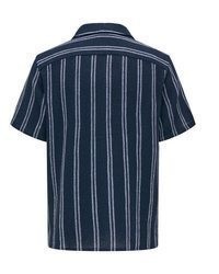 dunkelblaues vertikal gestreiftes Kurzarmhemd von ONLY & SONS