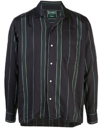 dunkelblaues vertikal gestreiftes Langarmhemd von Gitman Vintage