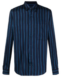 dunkelblaues vertikal gestreiftes Langarmhemd von Sandro Paris