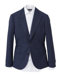 dunkelblaues vertikal gestreiftes Sakko von Mango