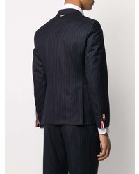 dunkelblaues vertikal gestreiftes Sakko von Thom Browne