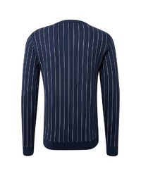 dunkelblaues vertikal gestreiftes Sweatshirt von Tom Tailor Denim