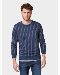 dunkelblaues vertikal gestreiftes Sweatshirt von Tom Tailor Denim