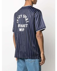 dunkelblaues vertikal gestreiftes T-Shirt mit einem Rundhalsausschnitt von Carhartt WIP