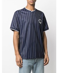 dunkelblaues vertikal gestreiftes T-Shirt mit einem Rundhalsausschnitt von Carhartt WIP