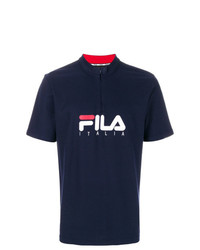 dunkelblaues verziertes T-Shirt mit einem Rundhalsausschnitt von Fila