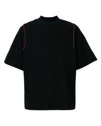 dunkelblaues verziertes T-Shirt mit einem Rundhalsausschnitt von Jil Sander