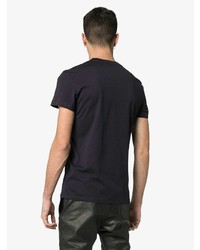 dunkelblaues verziertes T-Shirt mit einem Rundhalsausschnitt von Balmain