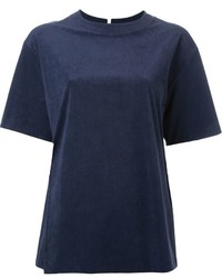 dunkelblaues Wildleder T-shirt