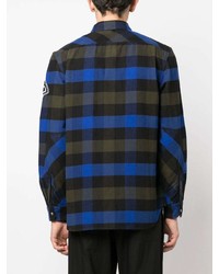 dunkelblaues Wolllangarmhemd mit Schottenmuster von Woolrich