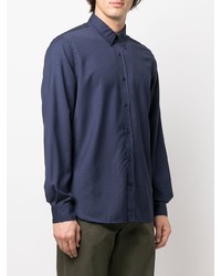 dunkelblaues Wolllangarmhemd von Woolrich