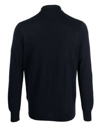 dunkelblaues Wolllangarmhemd von Lardini
