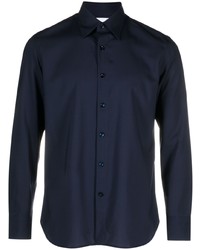 dunkelblaues Wolllangarmhemd von PT TORINO