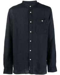 dunkelblaues Wolllangarmhemd von Woolrich