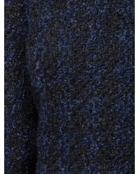 dunkelblaues Wollmidikleid von Oscar de la Renta
