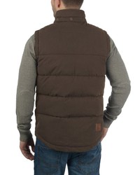 dunkelbraune ärmellose Jacke von Solid