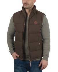 dunkelbraune ärmellose Jacke von Solid