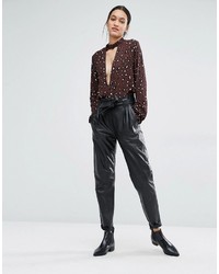 dunkelbraune bedruckte Bluse von Just Female