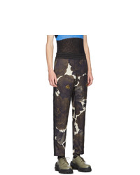 dunkelbraune bedruckte Chinohose von Dries Van Noten