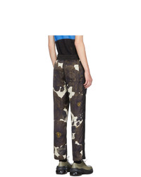 dunkelbraune bedruckte Chinohose von Dries Van Noten