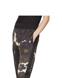 dunkelbraune bedruckte Chinohose von Dries Van Noten