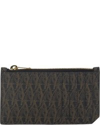 dunkelbraune bedruckte Clutch Handtasche