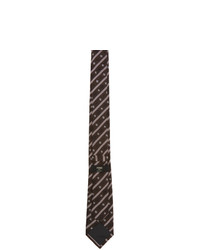 dunkelbraune bedruckte Krawatte von Fendi