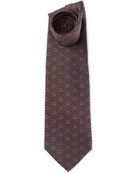 dunkelbraune bedruckte Krawatte von Hermes