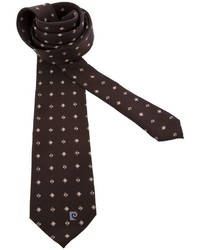 dunkelbraune bedruckte Krawatte von Pierre Cardin