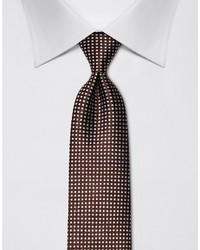 dunkelbraune bedruckte Krawatte von Vincenzo Boretti
