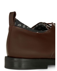 dunkelbraune bedruckte Leder Derby Schuhe von Etro