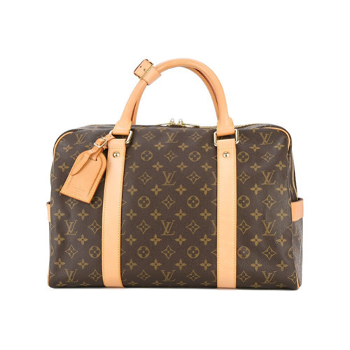 dunkelbraune bedruckte Leder Reisetasche von Louis Vuitton Vintage, €5.918, farfetch.com