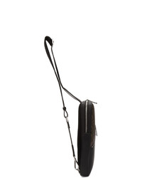dunkelbraune bedruckte Leder Umhängetasche von Fendi