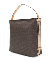 dunkelbraune bedruckte Shopper Tasche aus Leder von MICHAEL Michael Kors