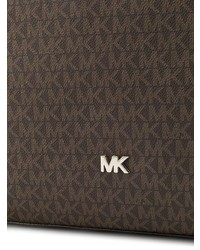 dunkelbraune bedruckte Shopper Tasche aus Leder von MICHAEL Michael Kors