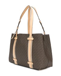 dunkelbraune bedruckte Shopper Tasche aus Leder von MICHAEL Michael Kors